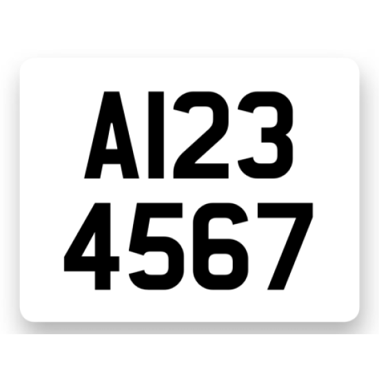 Trailer & Caravan EU Registration Number Plate 9" X 7". 